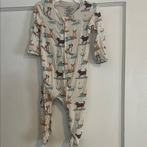 Caden Lane Paddle Pups Convertible Zip  Footie Pajamas